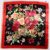 [BYSIFA] China Roese Large Square Scarves For Spring Autumn  New Design Red Black Flowers Silk Scarf Brand Muslim Head Scarf