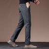 Men's High-End Slim Fit Woolen Trousers - Autumn/Winter Collection, Elastic Straight Leg, Light Luxury Casual Style.