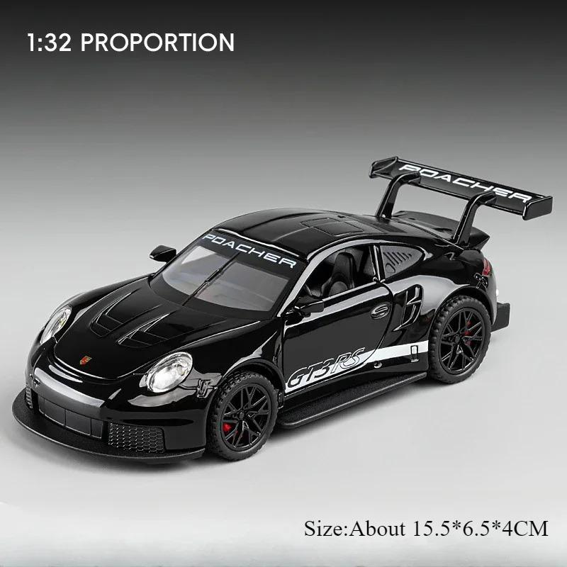 1:32 911 GT3 RS Macan Alloy Sports Car Diecast Model Toys Ornament Doors Opened Sound Light Pull Back Vehices Kids Festival Gift