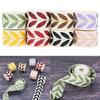 Leaf Decorative Ribbon Roll 1in 25mm Width for Flower Bouquet Gift Wrappings