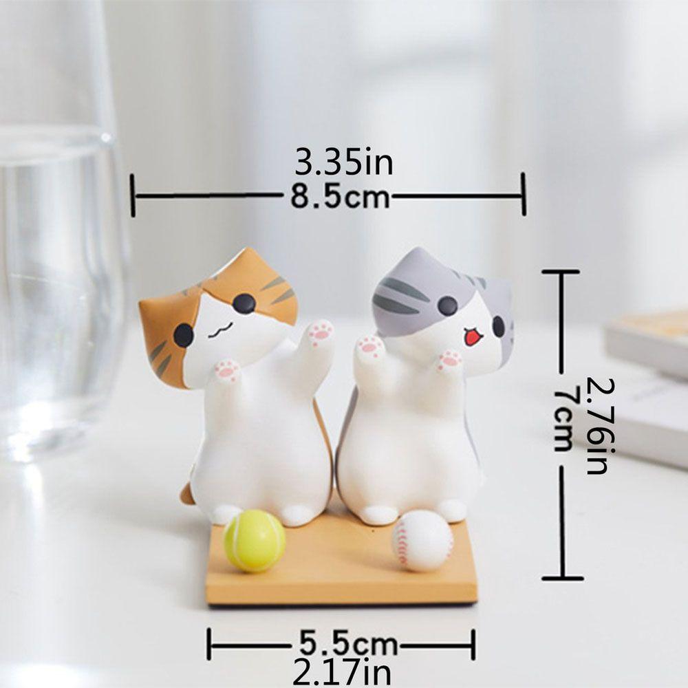Cute Cat Figurine Model Toy Figures Lazy Holder Action Figures Cat Desk Holder Phone Holder