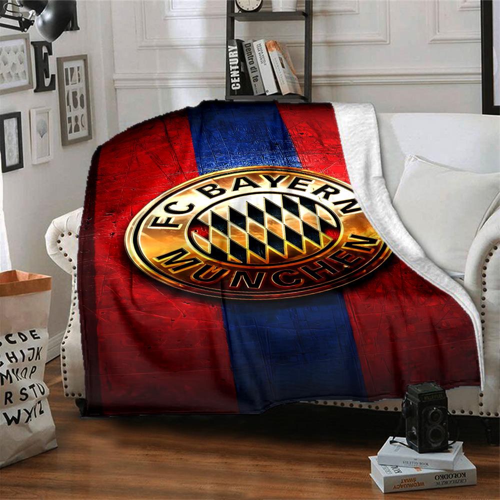 Bayern Munich Emblem Blanket Soft Warm Cozy Suitable for Office Bedding Couch Four Seasons Universal Playful Design Gift for Travel Home Birthdays