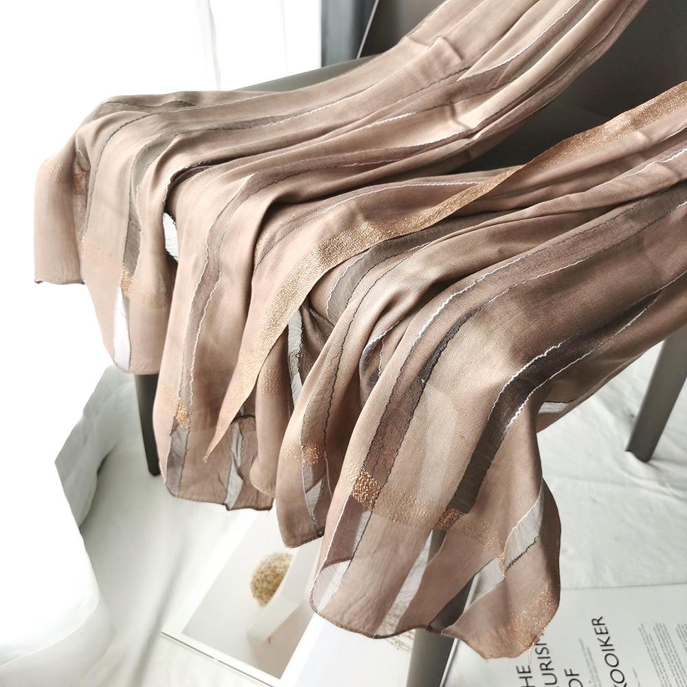 Cachecol de Seda para Mulheres Novo Cachecol de Fio Dourado de Primavera e Outono para Mulheres Cachecol Xale Cheongsam para Lenço de Cabeça