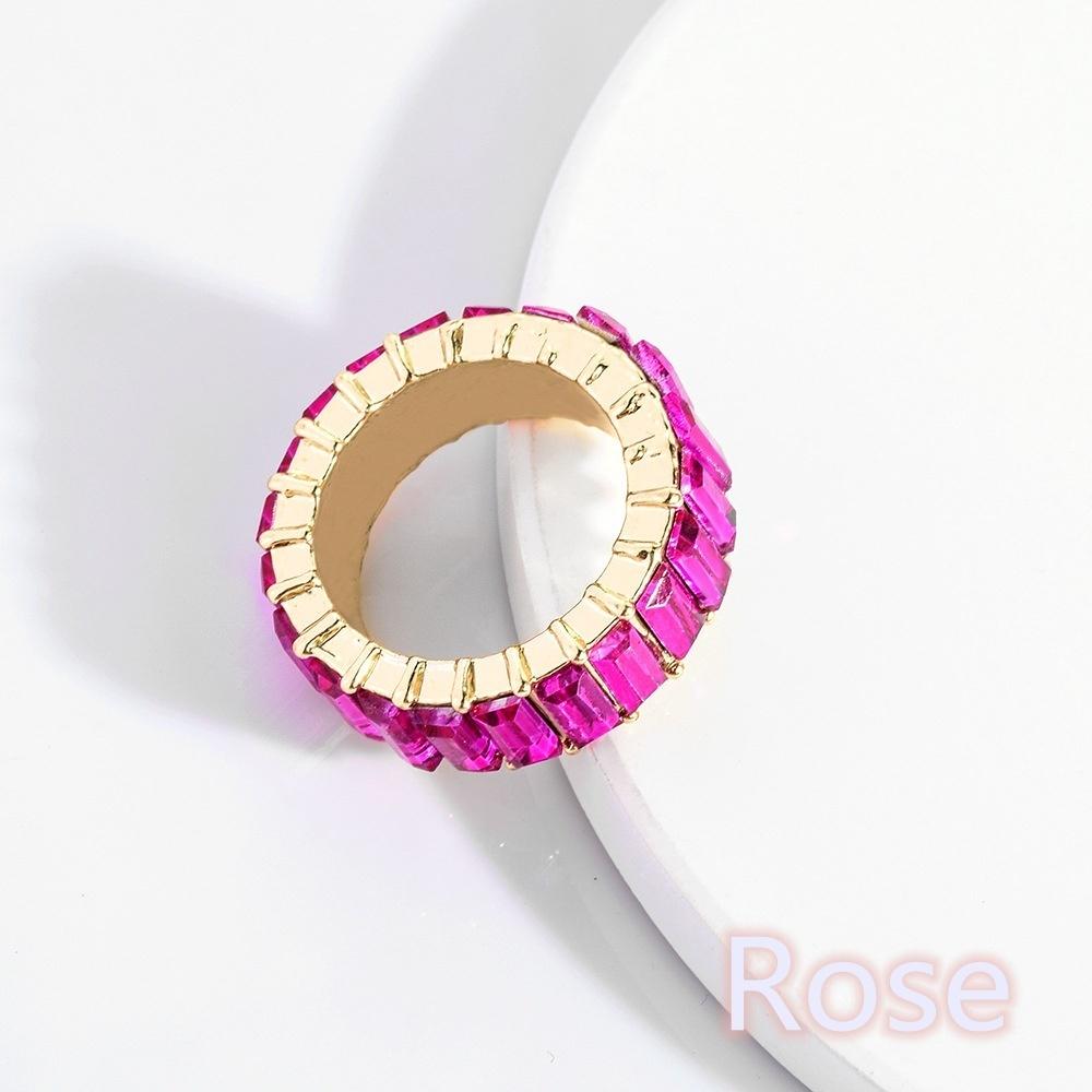 2020 Creative Square Rainbow Rhinestone Ring Women Knuckle Finger Rings Jewelry Gift MIT