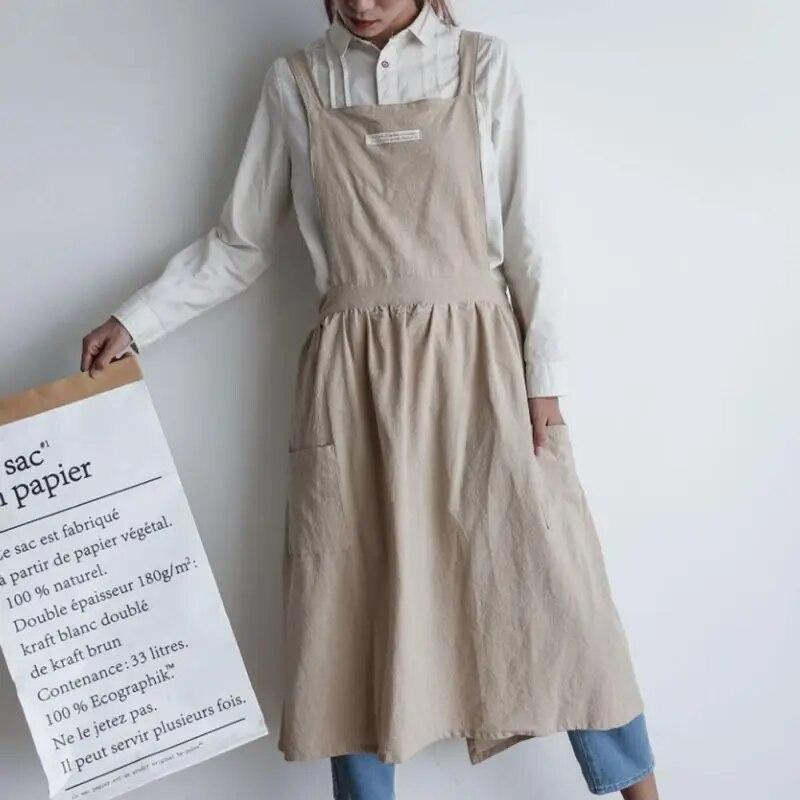 Korean Style Pleated Apron Light Blue Home Garden Household Merchandises Household Cleaning Tools Aprons