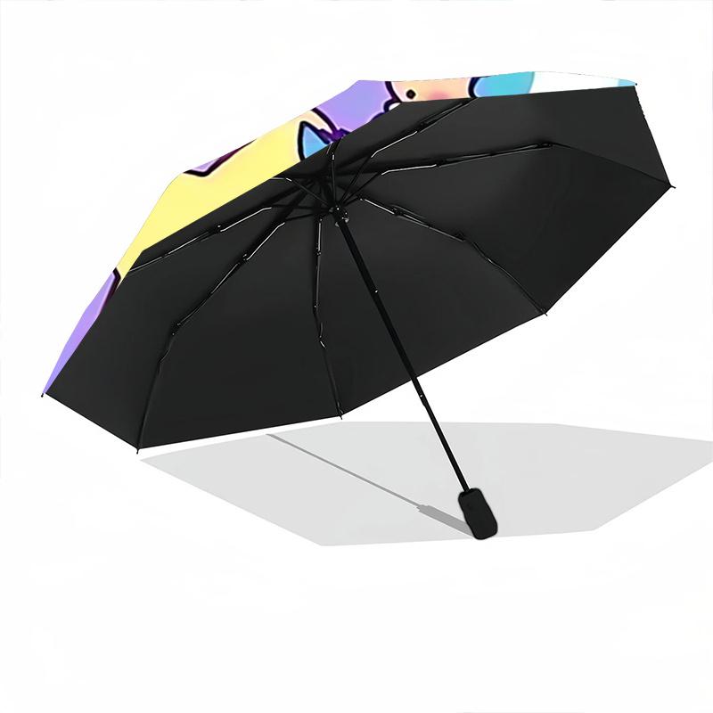 1pc Magical Starry Night Adventure: Cute Bunny & Bear Umbrella - Automatic Opening/Closing, Foldable Design, Outdoor Use, Festive Gift for Fans, Trave