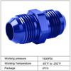 2Pcs 4AN to 4AN Male Flare Coupler Union Straight Fuel Hose Adapter Fitting Blue