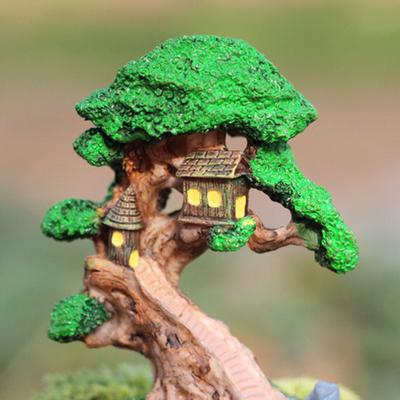 Boomhut Micro-landschapsornamenten Landschapsdecoratie voor doe-het-zelf harsambachten