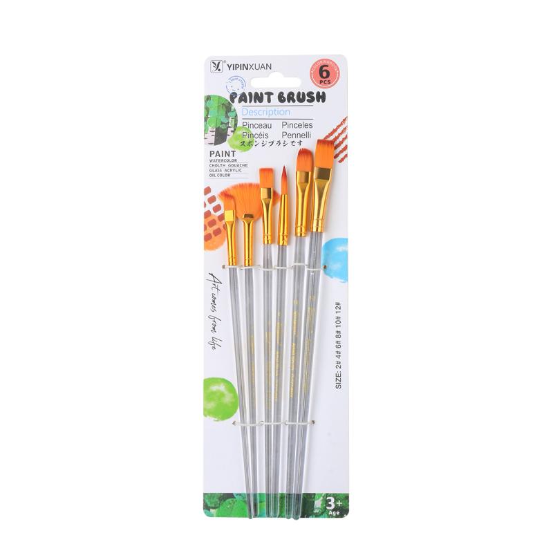 6/20 Peças Conjunto de Pincéis de Nylon Coloridos Pincel para Tinta a Aquarela Acrílica Pincéis Coloridos Profissionais para Pintura a Óleo Papelaria