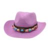 Beach Seaside Travel Straw Hat High Sense Ethnic Style Woven Straw Hat Western Cowboy Hat