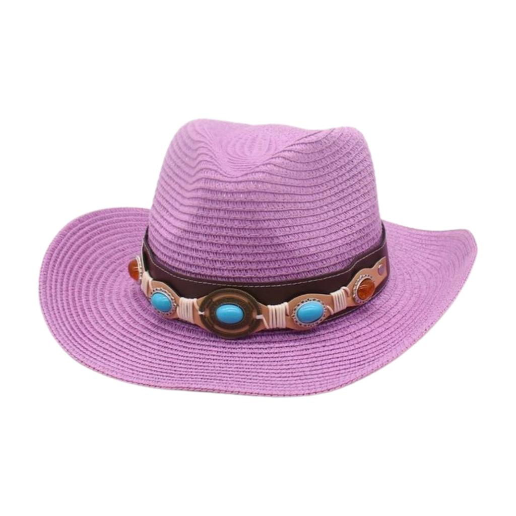 Beach Seaside Travel Straw Hat High Sense Ethnic Style Woven Straw Hat Western Cowboy Hat
