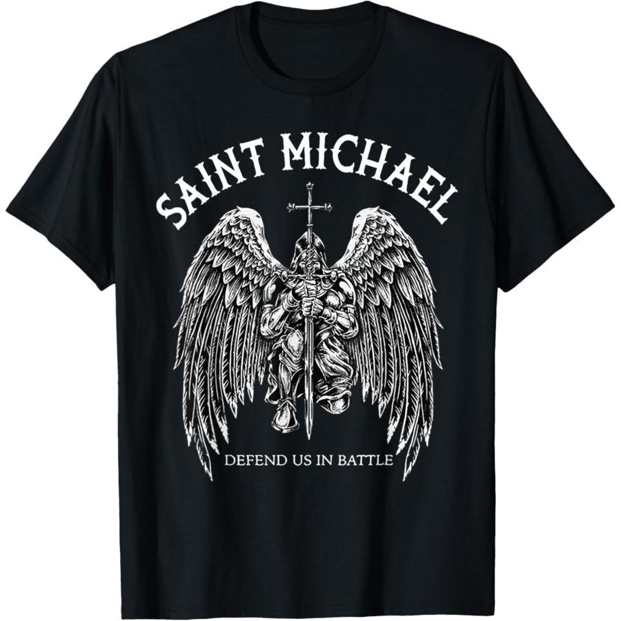 

IKYDDY Saint Michael Defend Us in Battle T-Shirt XXXXXL чорний