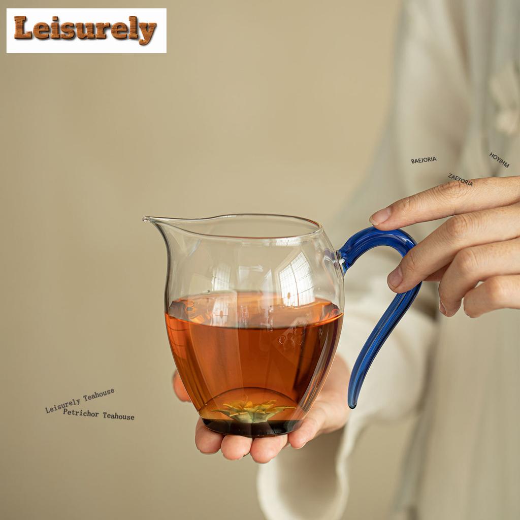 HOYIHM 111ml High Borosilicate Flower Glass Tea Pitcher Divide Tea Cha Hai Dispenser Justice Cup Fair Mug Tableware Accessories