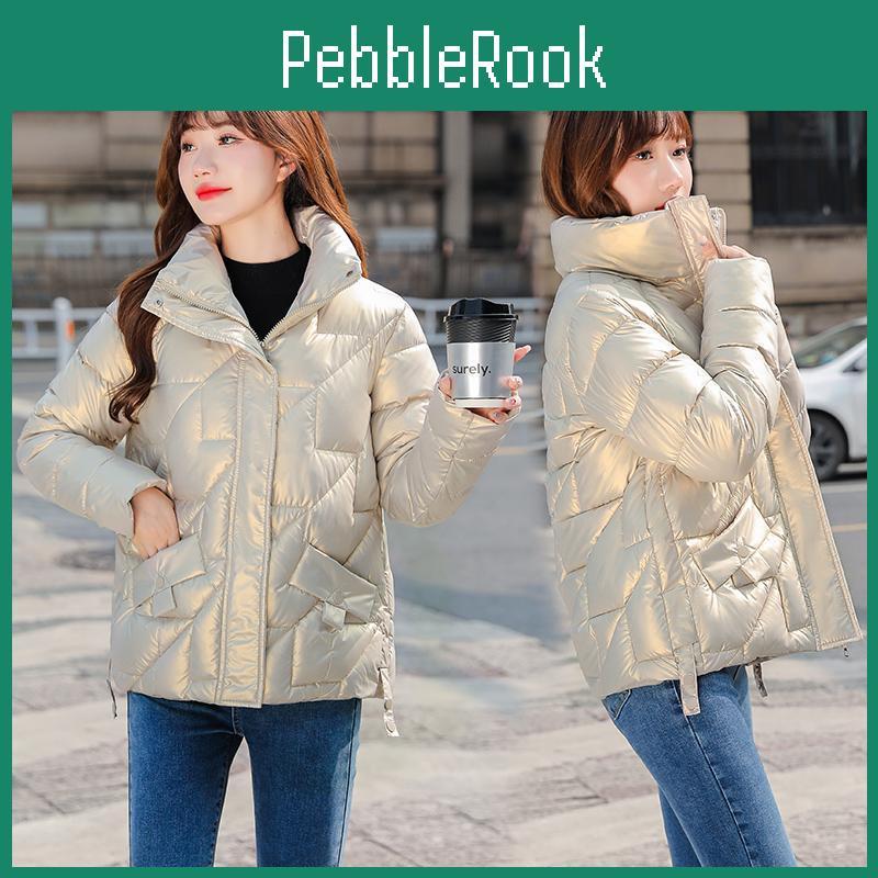 Winter Face Thick Women Bright Solid Jackets And Coats Pink Black Cotton Down Parkas