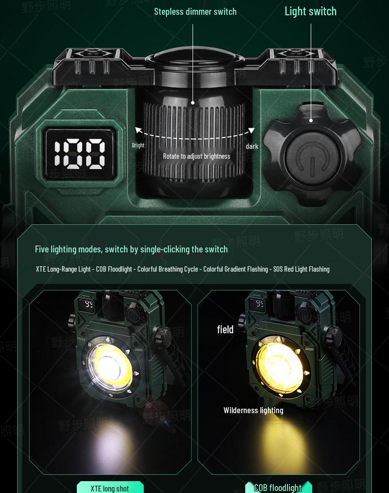 Portable Solar Camping Lantern: Multi-light, Handheld, Magnetic, Multifunctional Outdoor Flashlight
