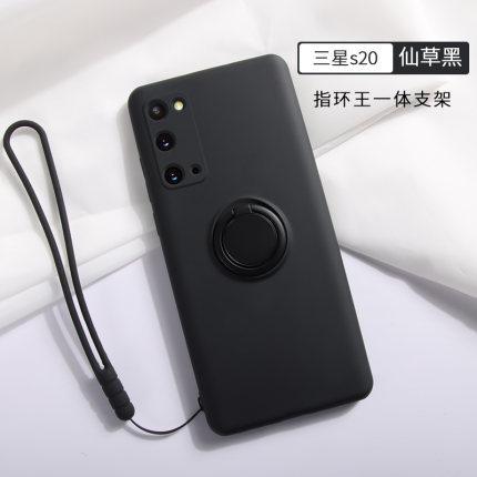 Suitable for Samsung Note20ultra liquid silicone phone case S25plus ring holder all-inclusive lens case