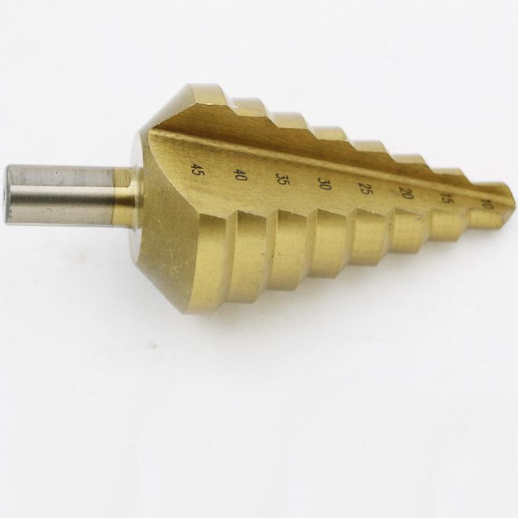 10-45MM Titanium-Plated Triangle Shank Step Drill Bit High-Speed Steel 4241