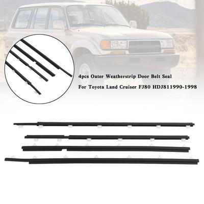 4 Stück Äußere Wetterleiste Türdichtung für Toyota Land Cruiser FJ80 HDJ81 90-98