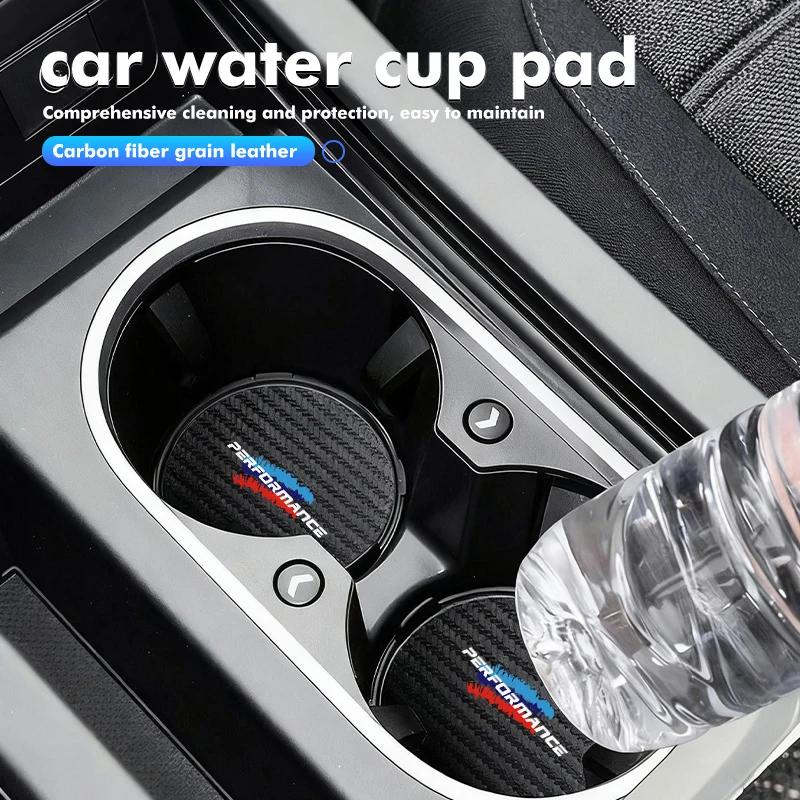 2pcs Car Coaster Water Cup Holder Anti-Slip Pads Accessories For BMW Performance M Alpina iX iX1 iX2 iX3 iX4 iX5 iX7 F11 E30