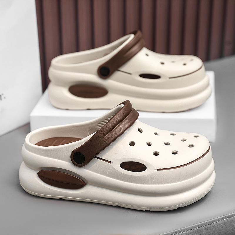Hole Shoes Women's New Summer Thick-soled Wear-resistant and Comfortable Bag Head Non-slip Outer Wear Beach Cool Slippers