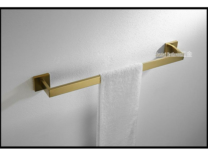 304 Stainless Steel Bathroom Set: Square Rack, Coat Hook, Toilet Paper Holder, and Brush