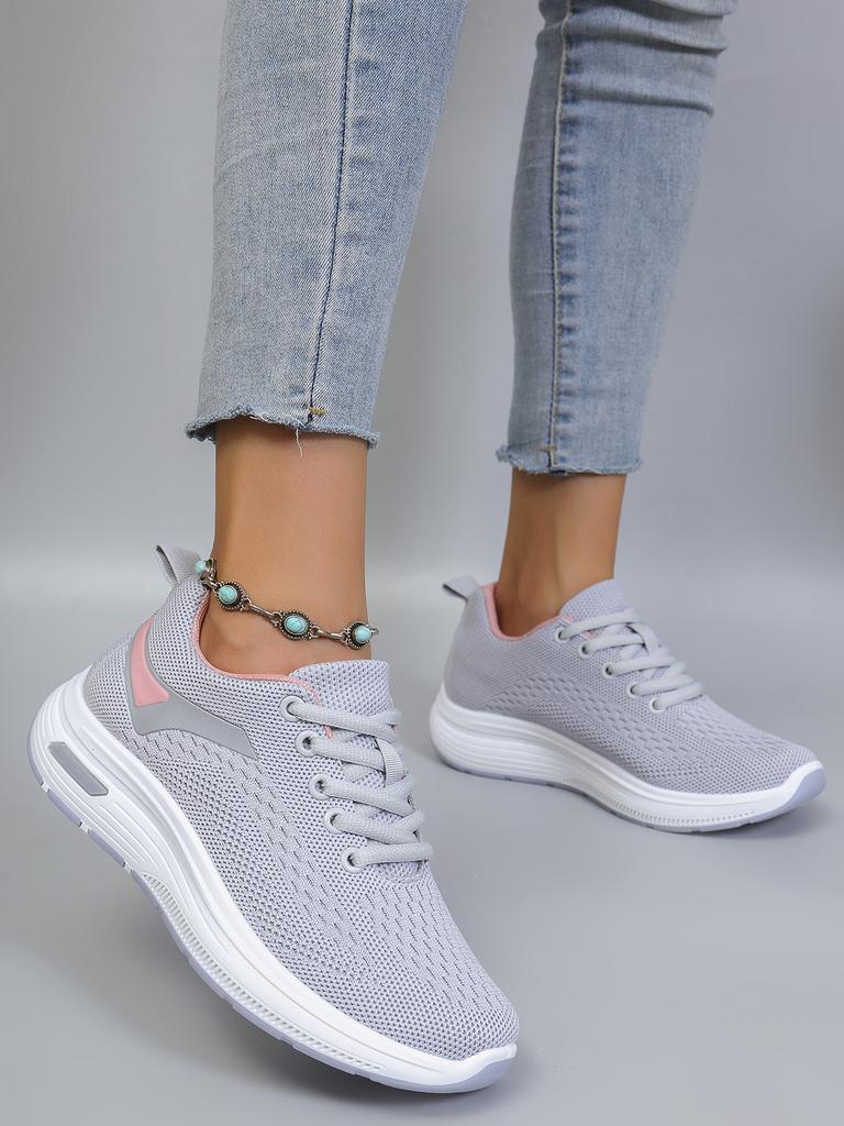 Spring and Autumn New Women's Casual Sports Shoes Comfortable, Breathable, Lightweight, Wear Resistant, Strap up Sports Shoes