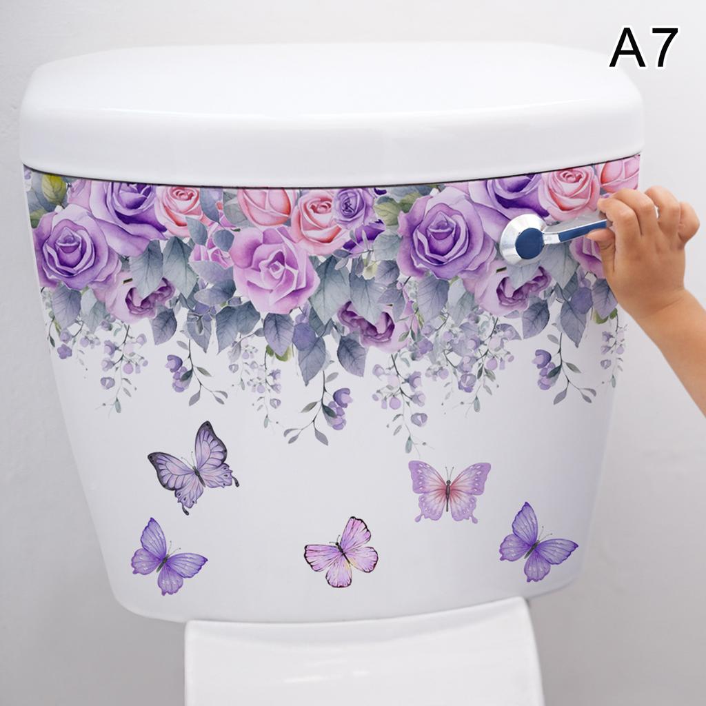 Verschiedene grüne Pflanzen Blumen Wandaufkleber Badezimmer Toilette Dekor Aufkleber Wohnzimmer Schrank Home Dekoration Selbstklebendes Wandbild