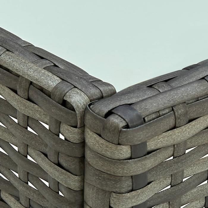 VidaXL Salon de jardin 4 pcs avec coussins Résine tressée Gris