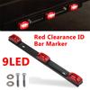 15Inch Red Trailer Light Bar 3 Light 9Led Clearance Id Bar Marker Tail Light For Truck Trailer Boat Identification Light