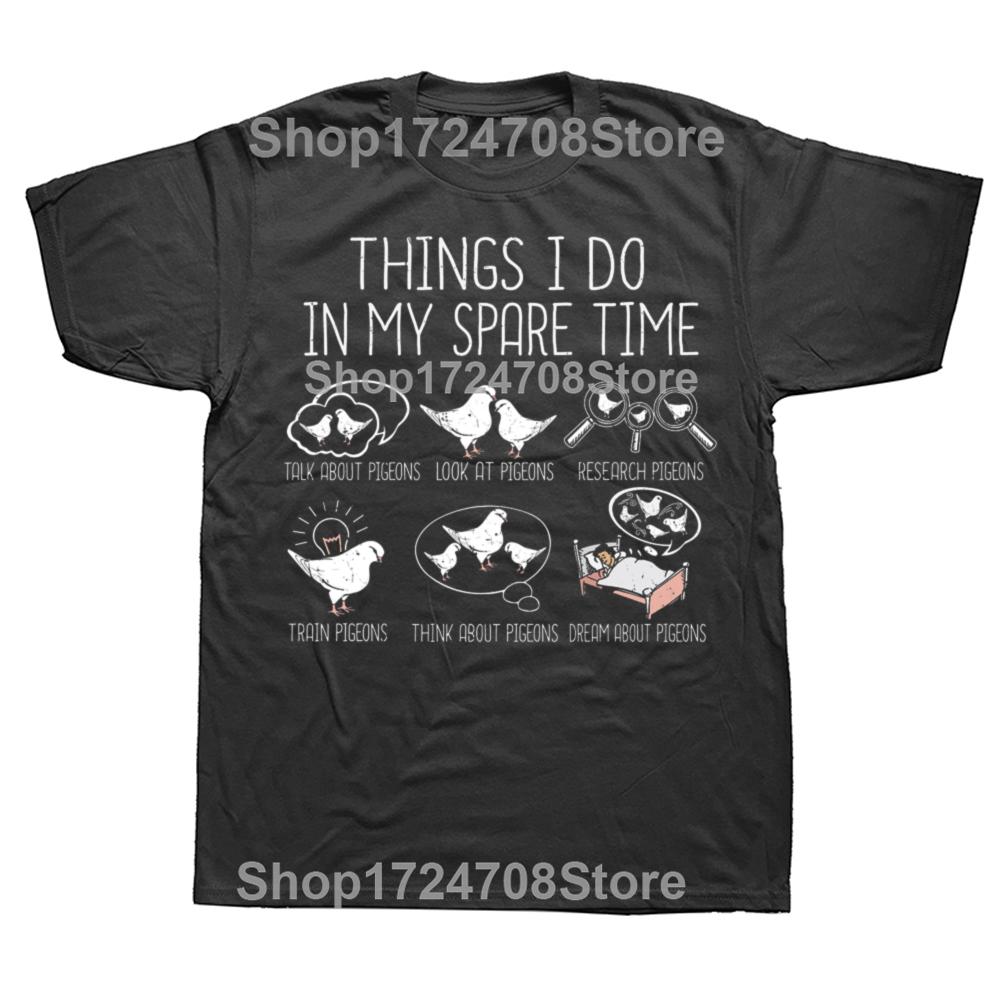 Funny Pigeon Racing Classic Graphic T-shirts Men Women's Fashion Casual Tshirt 100% Cotton Loose Oversized T Shirt