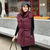 Женский хлопковый жилет с капюшоном и поясом - Приталенный, Бесплатная доставка, Стиль Осень-Зима