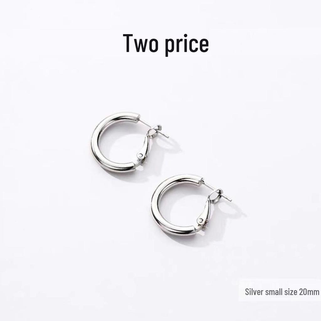 2023 New Style High-End 925 Sterling Silver Hoop Earrings for Women - Plain Design