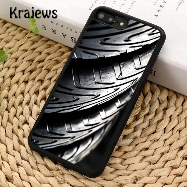 Krajews Cool Tire Tread Wheel Style Track Phone Case Cover For iPhone 14 6s 7 8 Plus XR XS 11 12 13 Pro Max Samsung S21 S22ultra