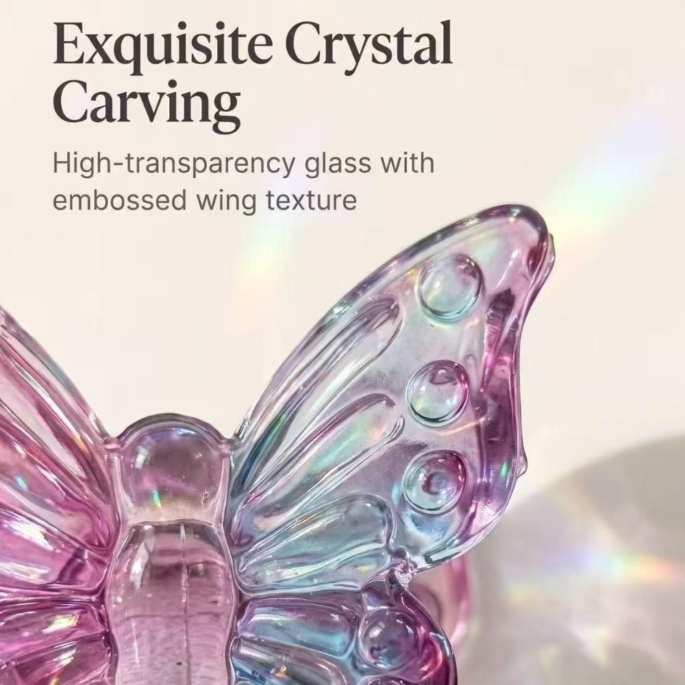 2PCS Waterproof Crystal Glass Butterfly Hooks Decorative Wall Hooks Bathroom Hook  for Living Room