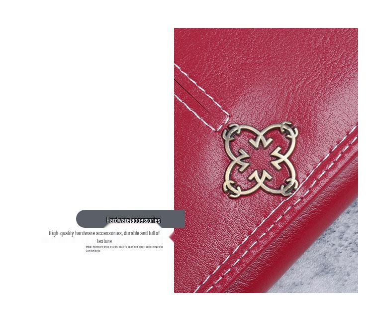 Women's Retro Long Leather Wallet - Oil Wax Zipper Clutch with Large Capacity