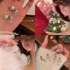 Silver Rhinestone Snowflake Pearl Earrings - Elegant High-End Autumn Winter Studs