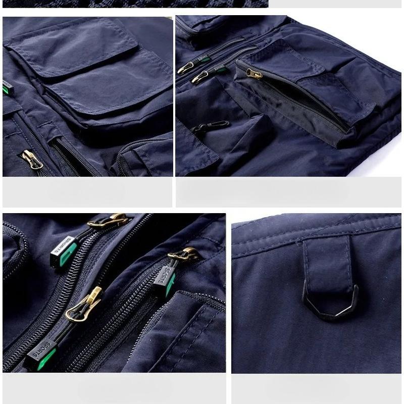 Summer Men Mesh Pockets Fishing Photography Breathable Vests Coats Men Outdoor Waistcoats Sleeveless Jackets
