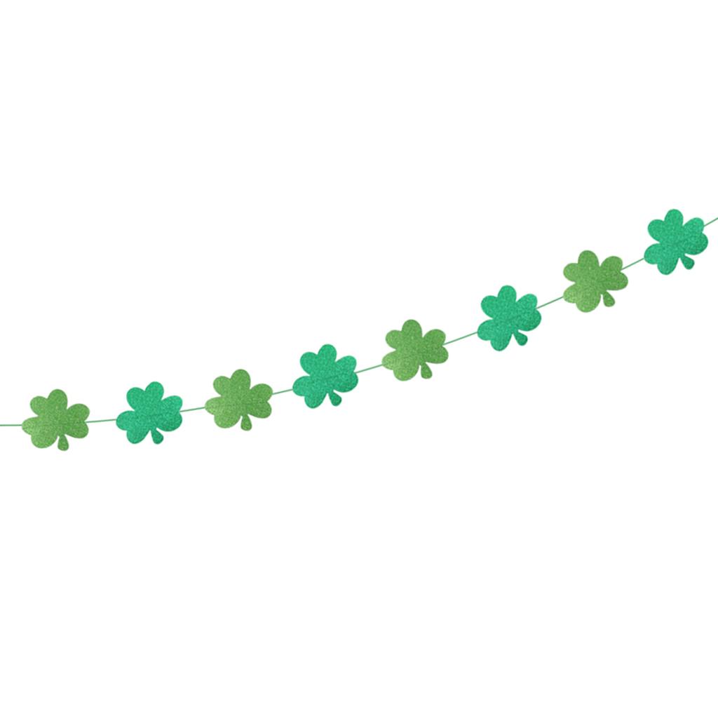 St. Patrick's Day Banner Shamrock Garland Lucky Banner Burlap Irish Garland Green Four Leaf Banner and Felt Shamrock