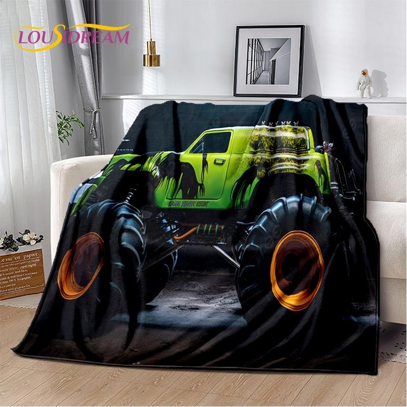 Monster Truck 3D Monster Jam Cartoon Soft Blankets,Keep Warm Throw Blanket Comfortable Blanket for Picnic Beds Sofa Home Bedroom