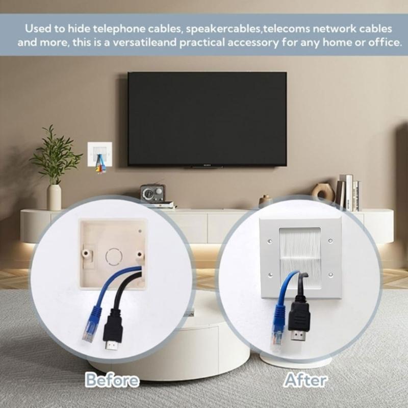 Kabelgenomföring Vägguttag Kabelgenomföringsskydd Infälld Borste Väggplatta Enkelväggsuttag Kabelgenomföringsplatta HX6C