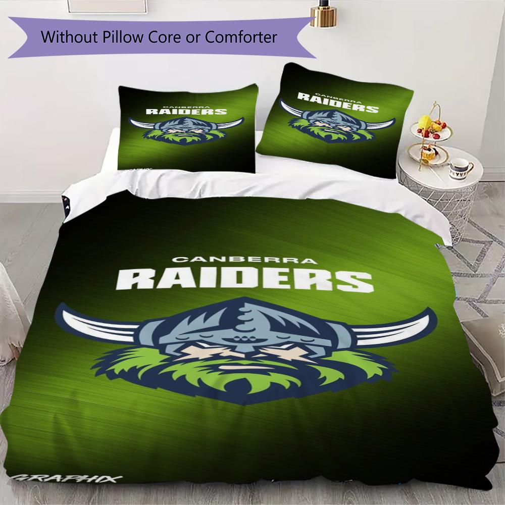 Canberra Raiders logo Pattern Bedding,Quilt Set Quilt Cover Pillowcase Home Birthday Gift (1*duvet cover+2*pillowcase,without core)SSJT0917201