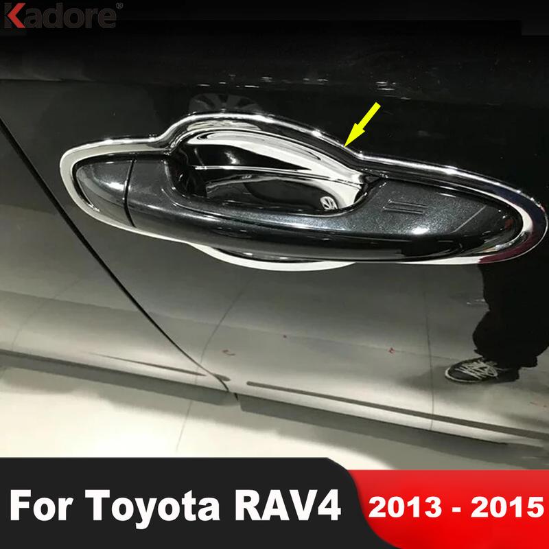 For Toyota RAV4 RAV 4 2013 2014 2015 Chrome Car Side Door Handle Cup Bowl Cover Trim Accessories