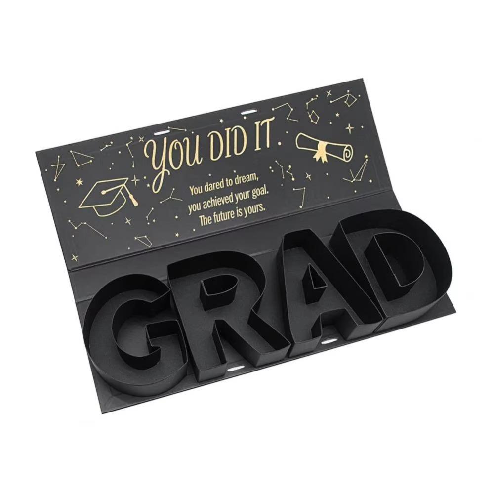Self-Fillable Design Graduation Gift Box Paper Letter Shaped Letter Shaped Box DIY Keepsake Box Graduation Celebration 5x5x5cm