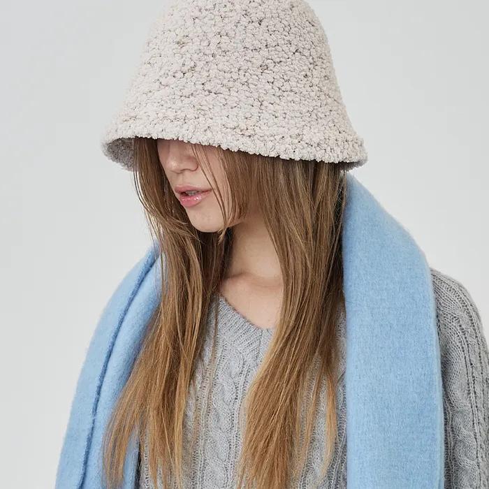 Boucle Over Bucket Hat Cream