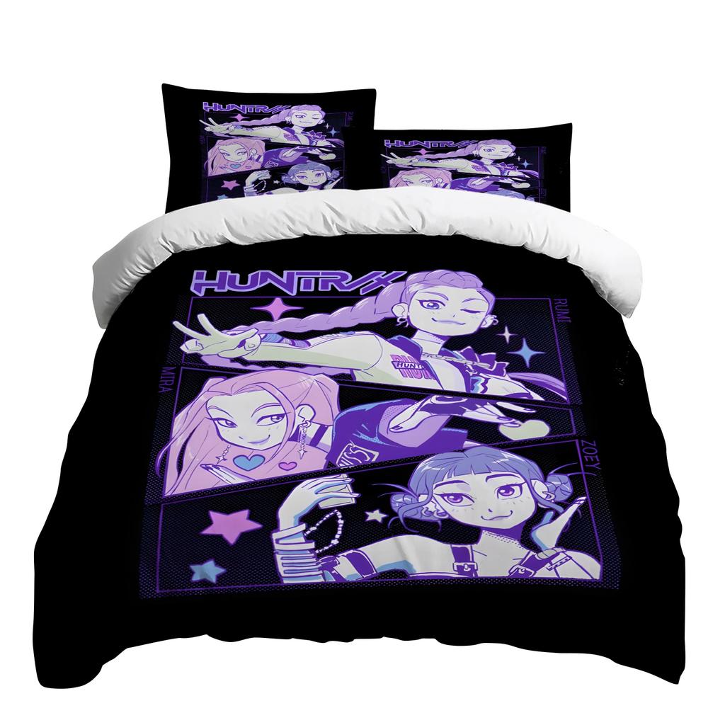 Duvet Cover Printed With Christmas Decoration Super Soft Brushed Microfiber Double Bed Comfortable Set With Zipper Closure And 2 Pillowcases