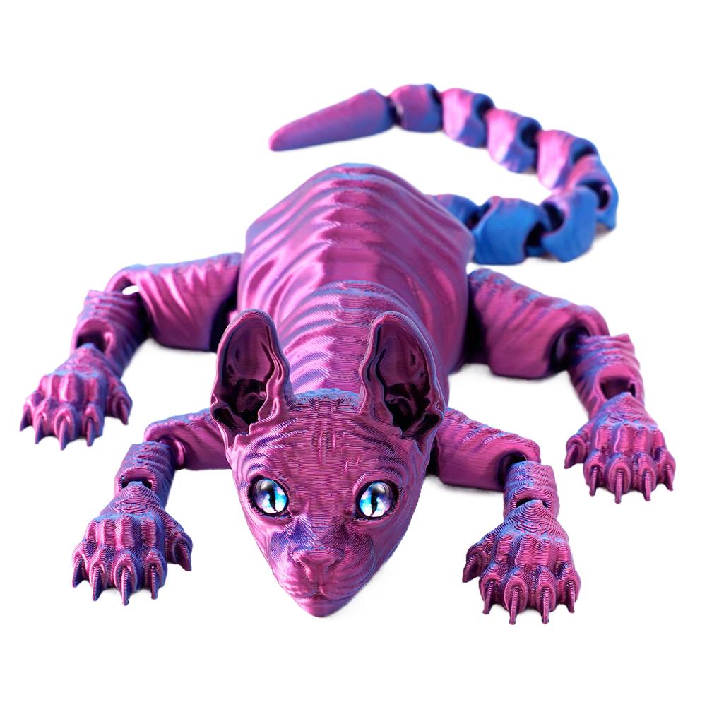 3D Printed Sphynx Cat Animals Toy Hairless Cat Figurine Cute Cat Fidget Toy For Cat Lover Funny Toy Collector Home Decoration
