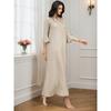 New Arrival Middle East V Neck Diamond Bell Sleeve Dress Robe V-neck Diamond Studded Dress