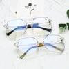 Rimless 1.61 Blue Light Blocking Polygon Prescription Eyeglasses Women Men Big Lens Myopia Spectacle Diopter 0 -0.5 -1.0 To -5.0