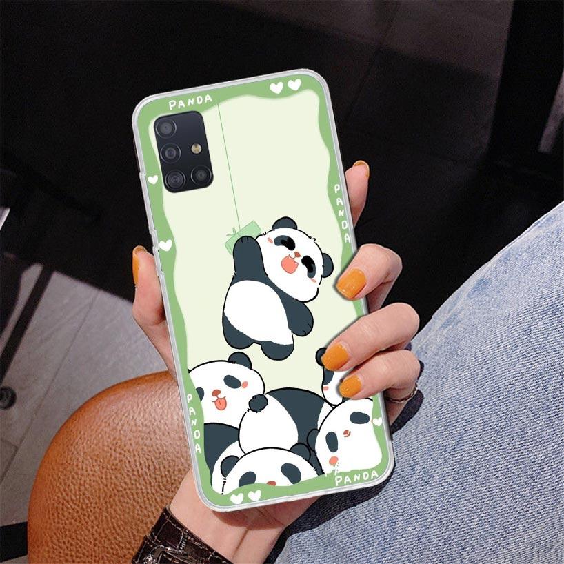Cartoon Cute Panda Bear Phone Case For Samsung Galaxy A52 A32 A22 A12 A51 A31 A50S A30S A20S A10S Note 20 Ultra 10 Plus S10 A72