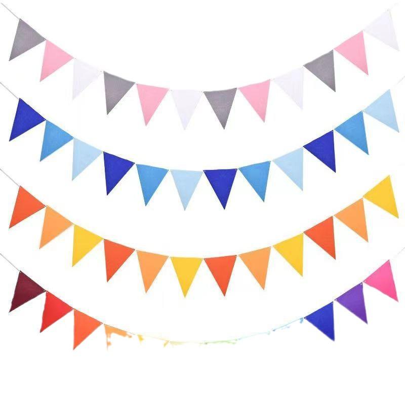 Felt Triangle Birthday Flags for Kids' Room & Party Decoration